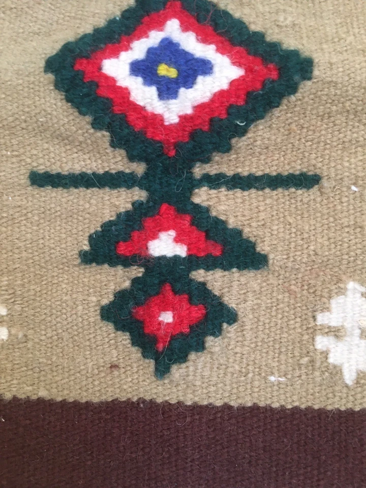 KLEINER KELIM TISCHLÄUFER  WOLLE VINTAGE 27x 30cm Vintage 70er-Jahre - Bild 2 von 3