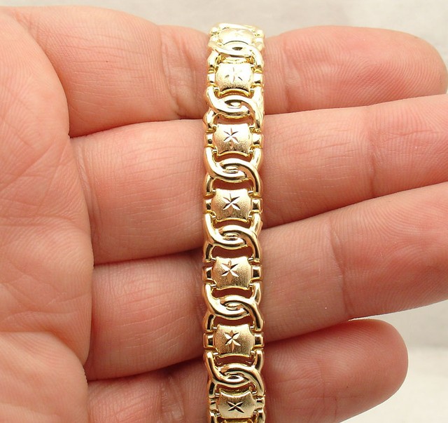 Diamond Cut Hugs & Kisses Bracelet Necklace Set 14K Yellow