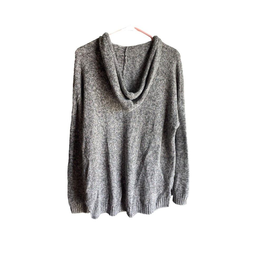 Maurices Women's Loose Knit Cable Pull Over Sweater w/Hood Heather Gray