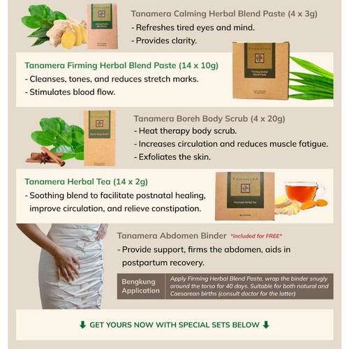 TANAMERA Cuidado Postnatal Premium Set Hierbas de Confinamiento Tradicionales (10 Artículos) - Imagen 4 de 11