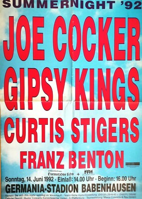 JOE COCKER - GIPSY KINGS 1992 orig. Concert Poster - Plakat - DIN A1 - F/U 969/1