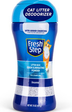 Fresh Step Cat Litter Box Odor Eliminating Powder with Charcoal, Unscented Cat O