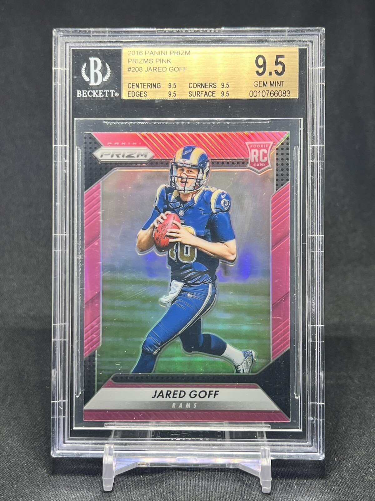 2016 Jared Goff - Prizm Rookie Pink Prizm #208 (RC) GEM MINT 9.5!!