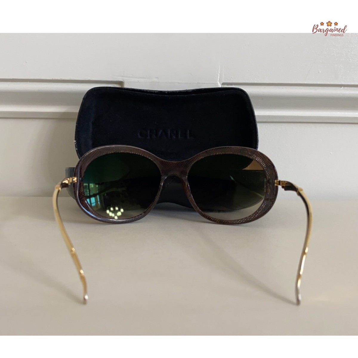 Authentic CHANEL Brown Lenses Lace Acetate Gold Temple Gradient Tint Sunglasses Chanel Acetate Sunglasses 5498-B Multicolor 1830870  main image 3