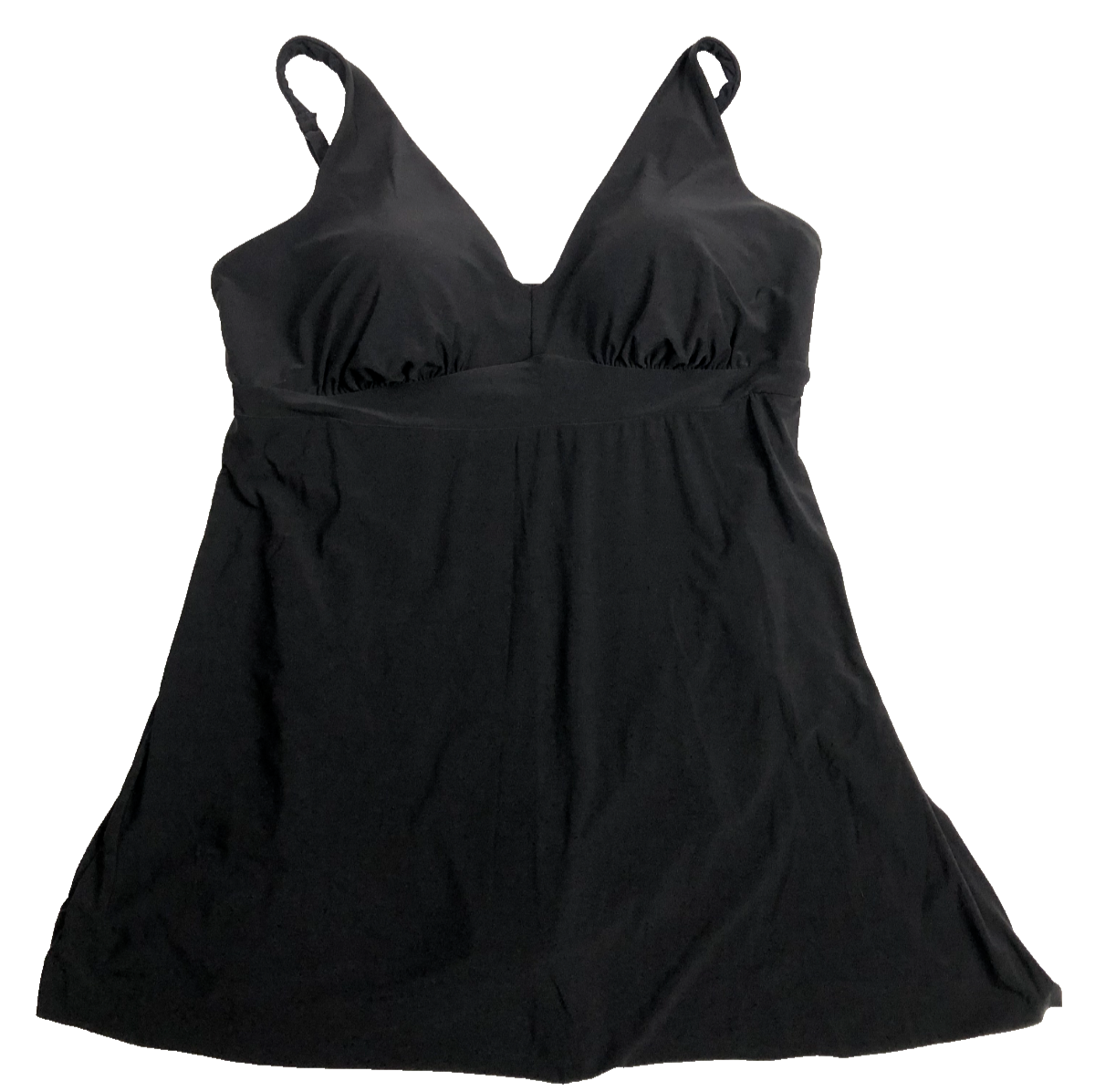 Aqua Green Women's UPF 50 VNeck Side Slit One Piece Swimsuit Black 18