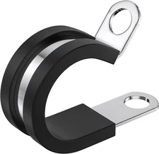 20 PCS 1 Inch Cable Clamps, 304 Stainless Steel Cable Clamps, Insulated Clamp, H