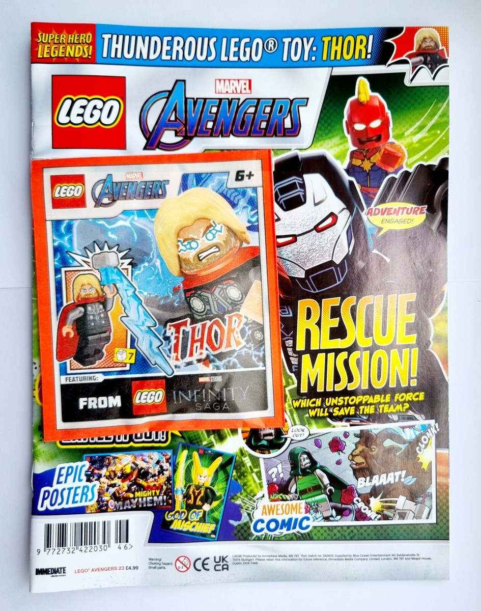 NEW LEGO MARVEL AVENGERS MAGAZINE WITH EXCULSIVE THOR MINIFIGURE