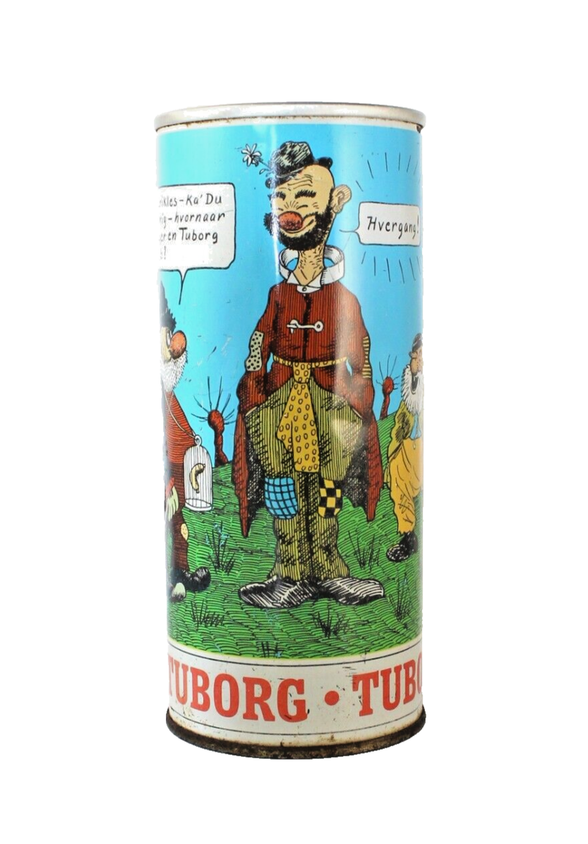 Vintage 70s Tuborg Beer Can Robert Storm Petersen Cartoon