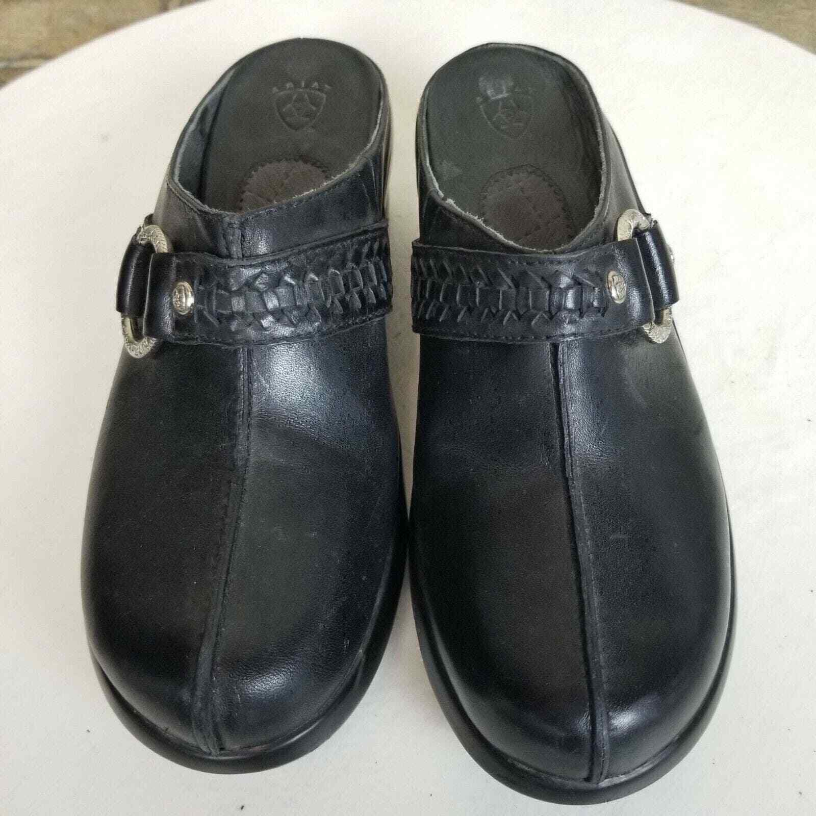 Ariat Shoes Leather Mules Women 6.5B Black Leathe… - image 3