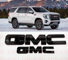 2021-2024 GMC YUKON YUKON XL Front Rear Tailgate Gloss Black OVERLAY Emblem