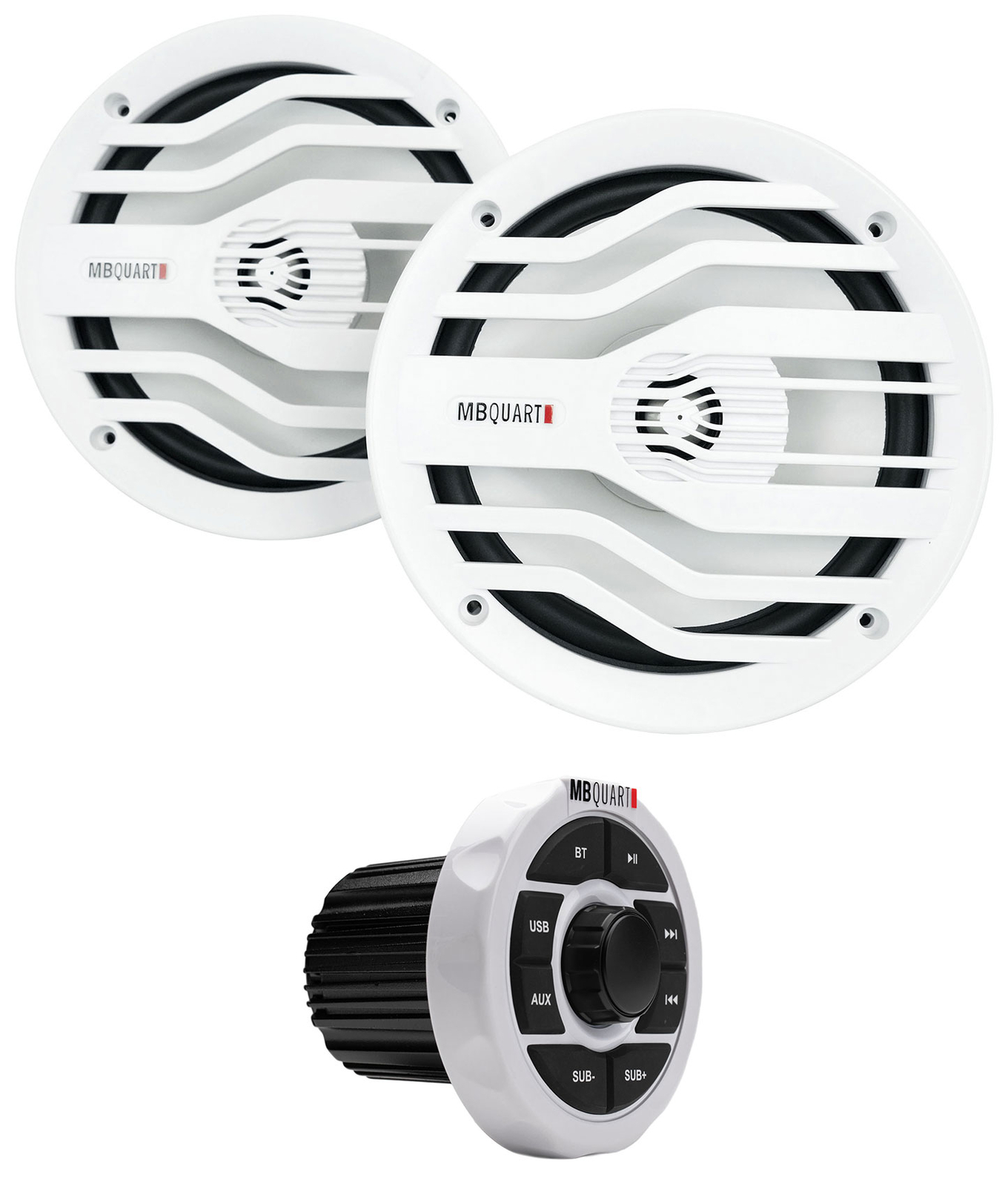 Морской ресивер MB Quart GMR-15B с Bluetooth 2 белыми динамиками MB Quart 65 3769000₽