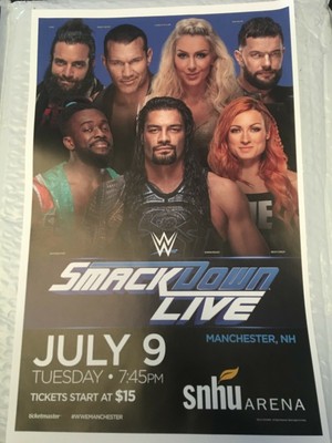 Wwe Smackdown 11x17 Poster Manchester Nh 7 9 2019 Roman Reigns Becky Lynch Ebay