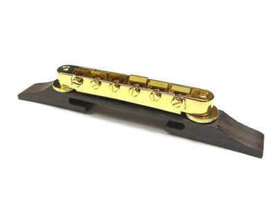 Archtop Bridge, Jazz Gitarren Bridge/Brücke gold/Palisander, Made in Korea
