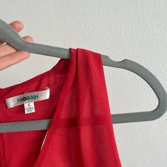 Norah Red Basic Razor back Blouse with back zippe… - image 5