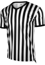 Breathable Short Sleeve T Shirt Black White Referee Shirt Size Med