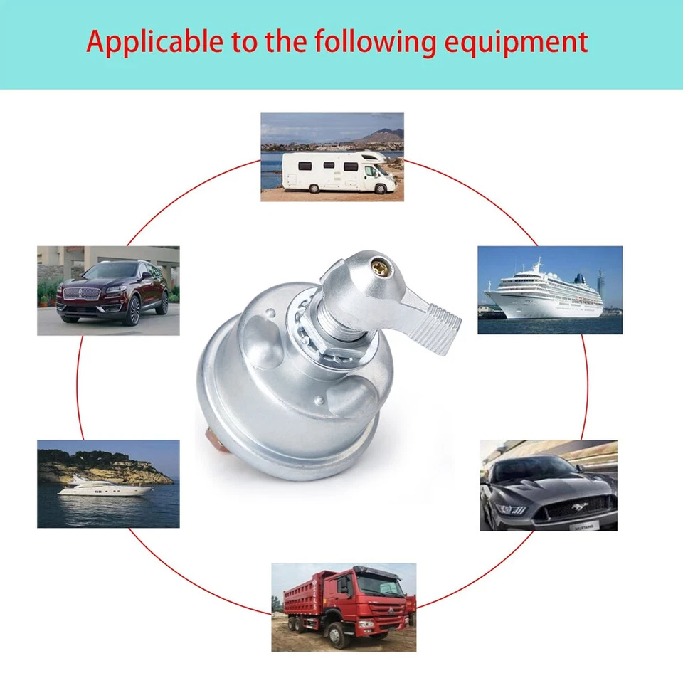 Interruptor de desconexión de batería maestro de 12 V 2 postes SPST Kill Cut-Off Nascar Marine ATV Foto 2 de 4