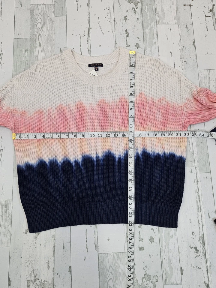 Skies Are Blue Womens Ombre Sweater Medium Pink Blue - Image 3 of 4