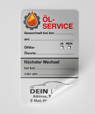 Oil service car sticker inspection sticker service sticker grey