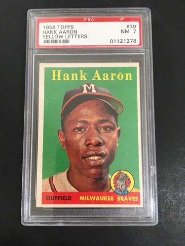 Hank Aaron 1958 Topps #30 Yellow Name Price Guide - Sports Card