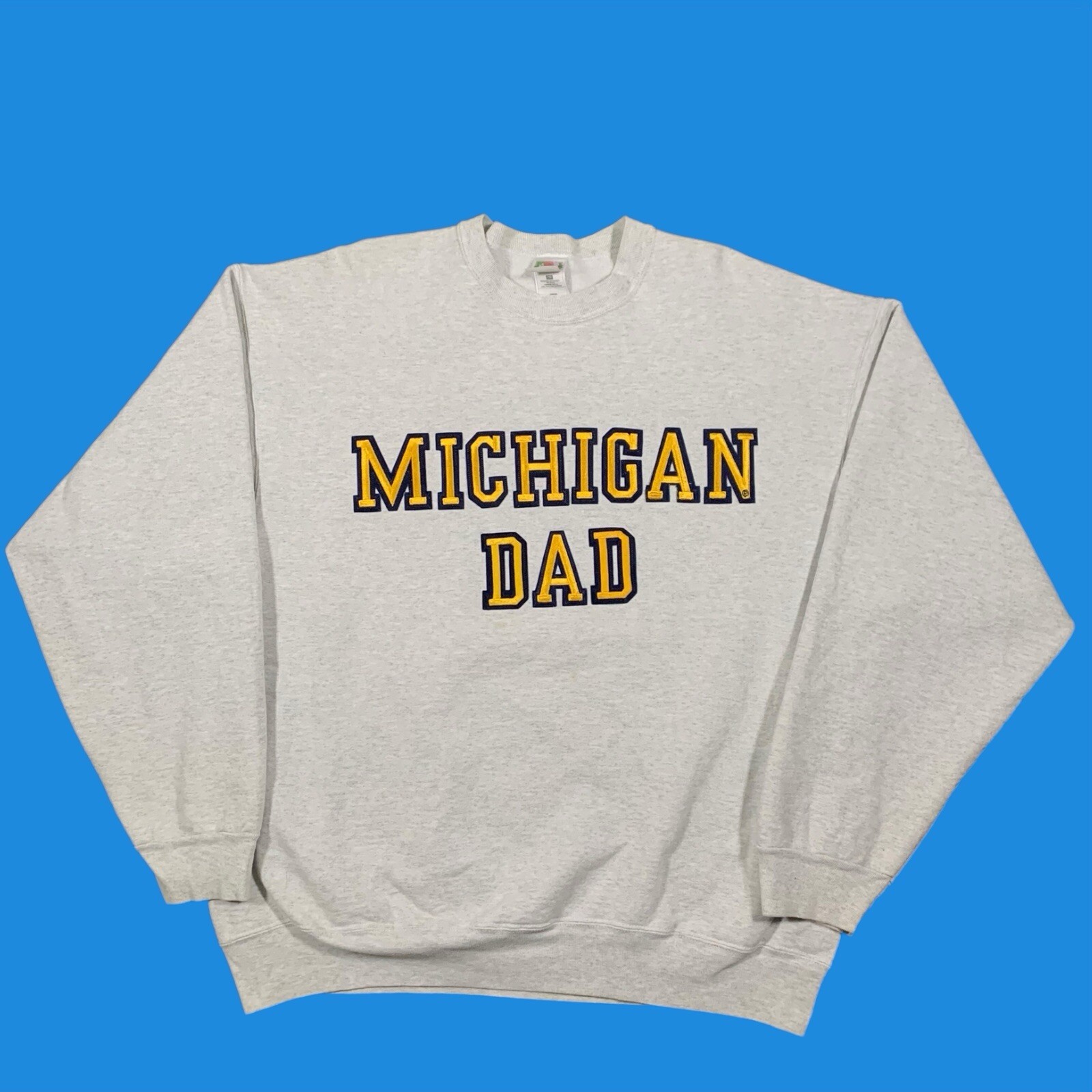 Vintage 90s Michigan Wolverines “Michigan Dad” Crewneck Sweater Size XXL