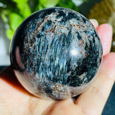 417g Natural Astrophyllite Fireworks Stone Quartz Crystal Sphere Ball Healing