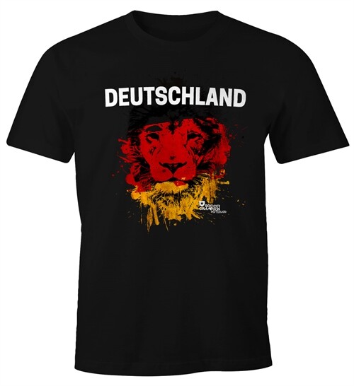 Мужская футболка Deutschland Fanshirt Fußball EM WM Löwe Flagge с изображением немецкого льва