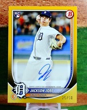 JACKSON JOBE  -  2025 BOWMAN ROOKIE AND VETERAN AUTOGRAPH GOLD BORDER #PRVJJO