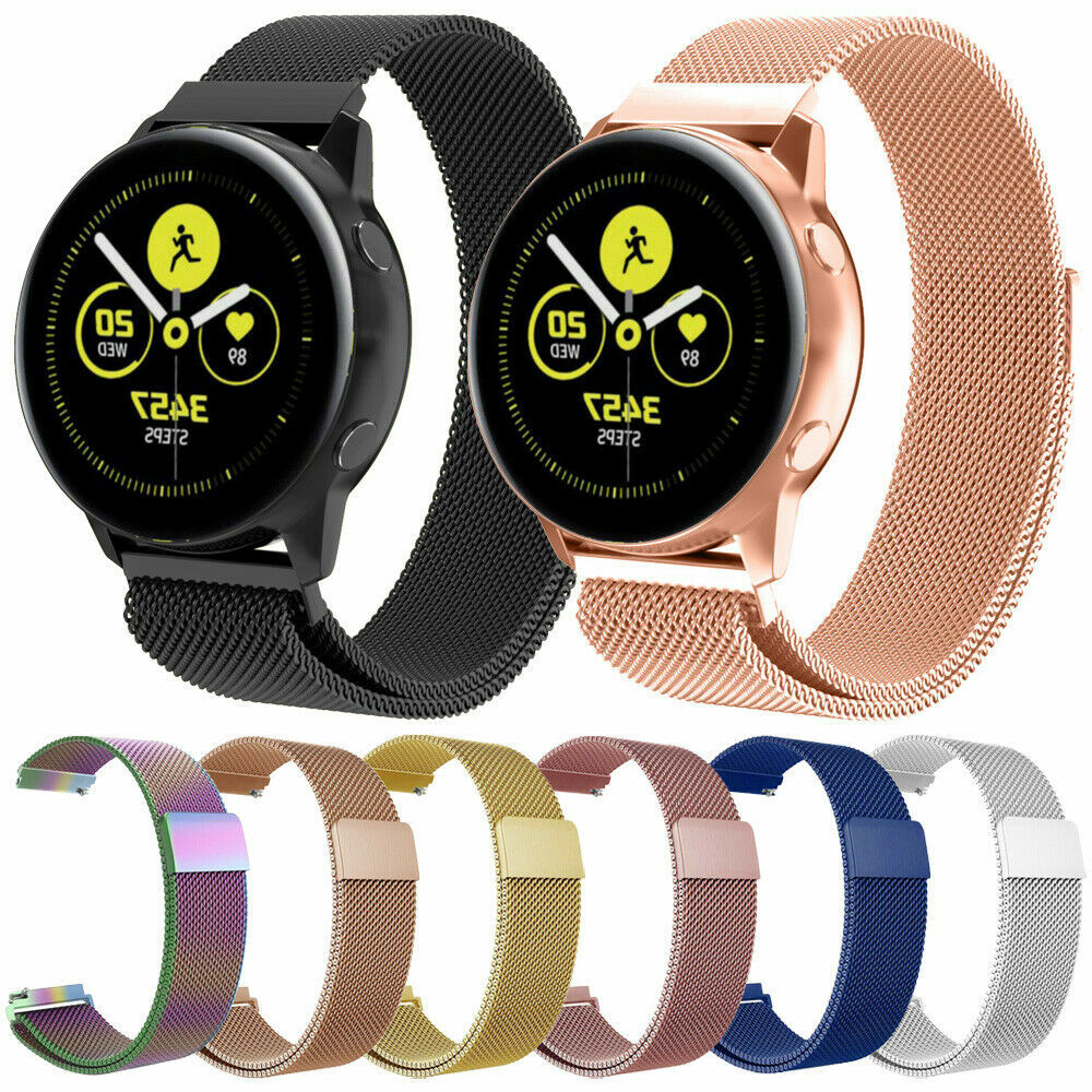 For Samsung Galaxy Watch Active Replace 20mm Metal Milanese Band Luxury  Strap