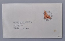 Brief Guernsey mit Halbierung aus 1941 echt gelaufen nach Jersey 2. WK Besetzung
