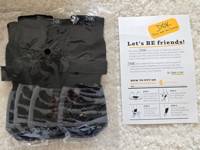 DOK Tiger Toes Premium Dog Socks Maximum Grip No-Slip Size M Black & Gray