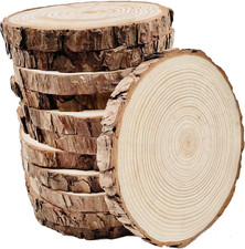Unfinished Wood Slices for Centerpieces 18 PCS 5.1-5.5 Inch,Round Wooden Discs w