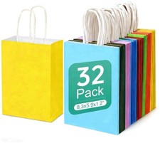 Paper Bags with Handles bulk shorts shopping Party Bag Gift Grocery small Goodie
