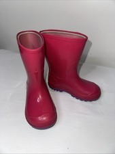 Wonder Nation Toddler Girls Hot Pink With Purple Bottom Rain Boots Size 5/6