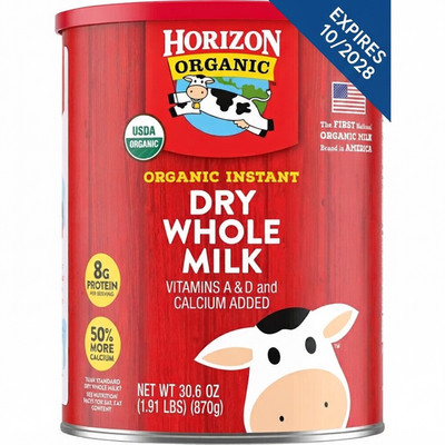 Horizon Powder Organic Instant Dry Whole Milk 30.6 oz 10/2028