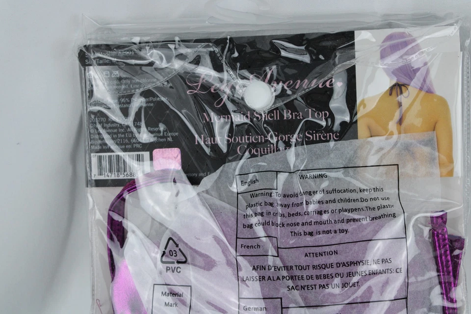 Top concha de sirena por pierna avenida púrpura Halloween disfraces nuevo en paquete Foto 2 de 4