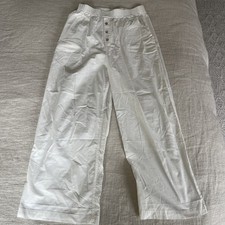 Intimately Free People Summer Sleeper Pajama Bottoms Pants White 100 Cotton M