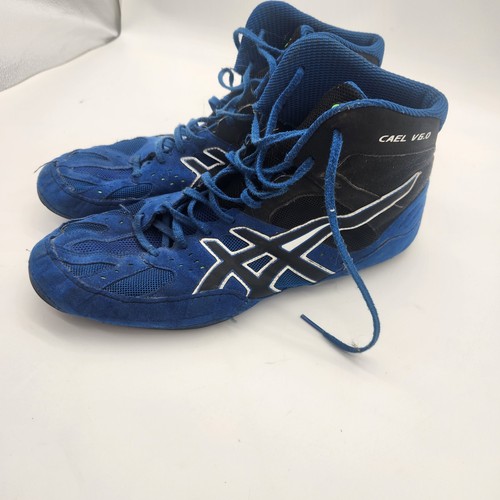 ASICS Cael V6.0 Cael Sanderson Wrestling Shoes Mens Size 12 J401Y Athletic Blue - Picture 2 of 13