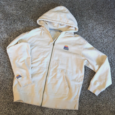 Mostwanted Lab Most Wanted Zip Up Heavyweight hoodie Cream Sz Sm