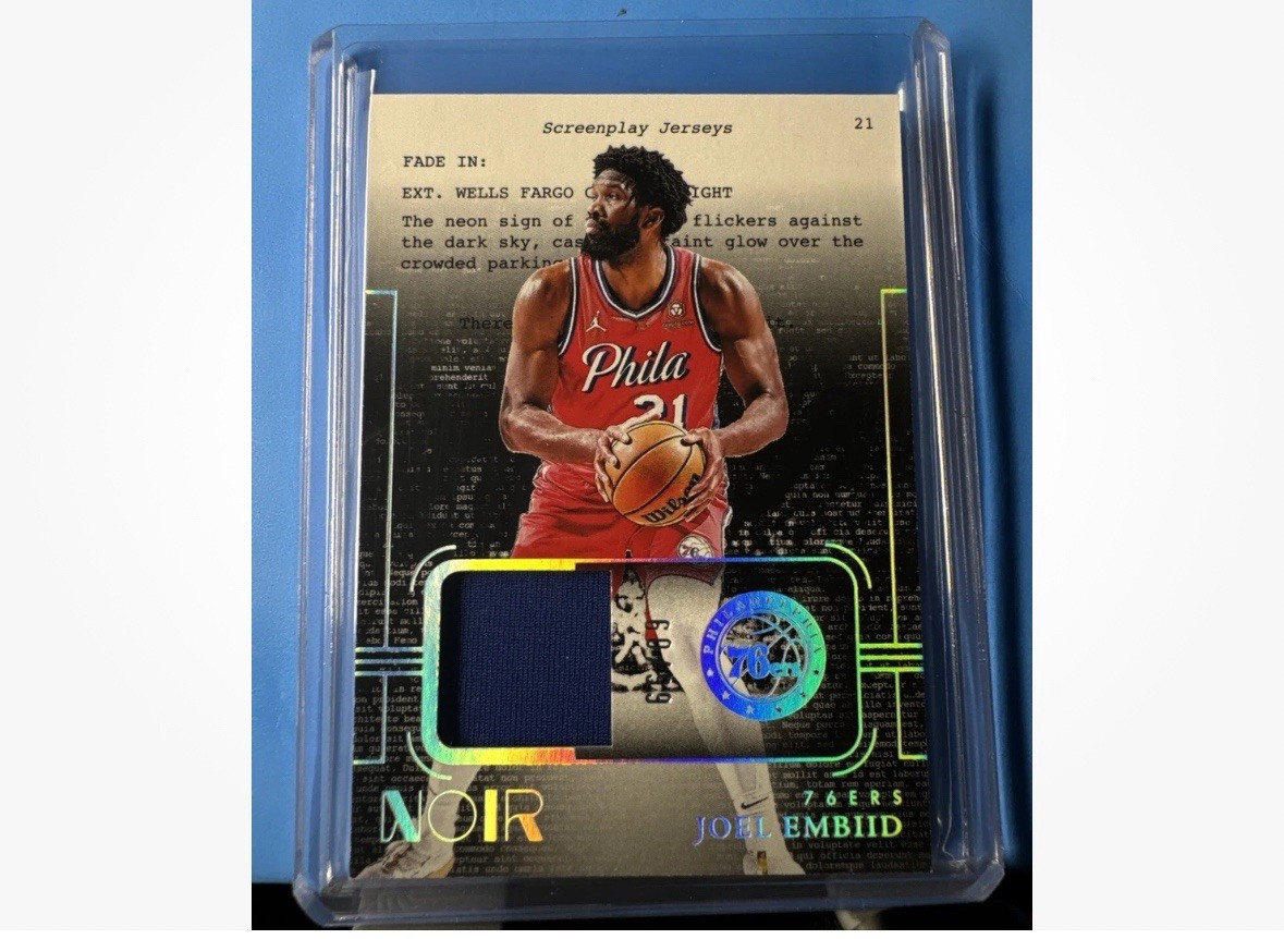 2023-24 Panini Noir Joel Embiid Screenplay Jerseys Patch Prime Holo /99