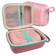 Silicone Cover and Hard Carrying Case for JBL Go 5 Bluetooth Speaker Pink