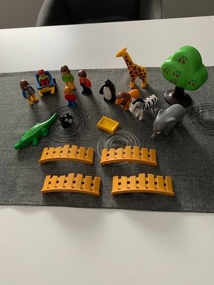 Playmobil 1 2 3 Konvolut Zootiere, Familie, Zaun etc.