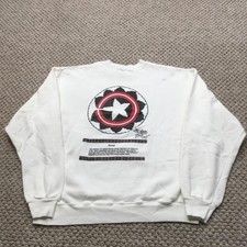 Vintage Hanes Sweatshirt Mens XL White Navajo Graphic Crewneck Pullover 90s