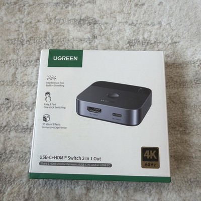 UGREEN USB-C+ HDMI Switch 4K@60Hz 2in1 out HDMI Splitter