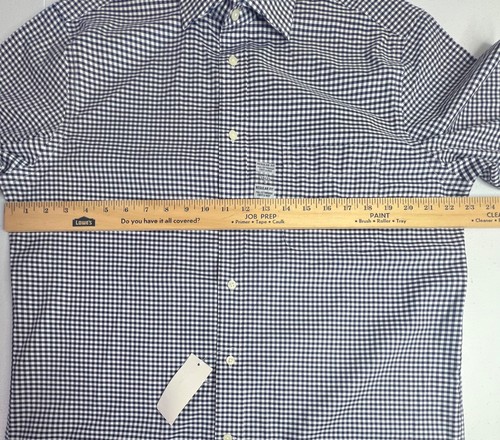Lauren Ralph Lauren Black Label Shirt Mens 16 L Reg Blue Stretch Fabric Check - Picture 13 of 21
