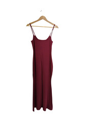Quince Women Tencel Rib Knit Maxi Slip Dress Red L
