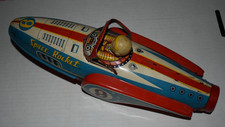 Vintage Tin Toy Space Rocket 9   1960s Japan Modern Toys   13  Friction