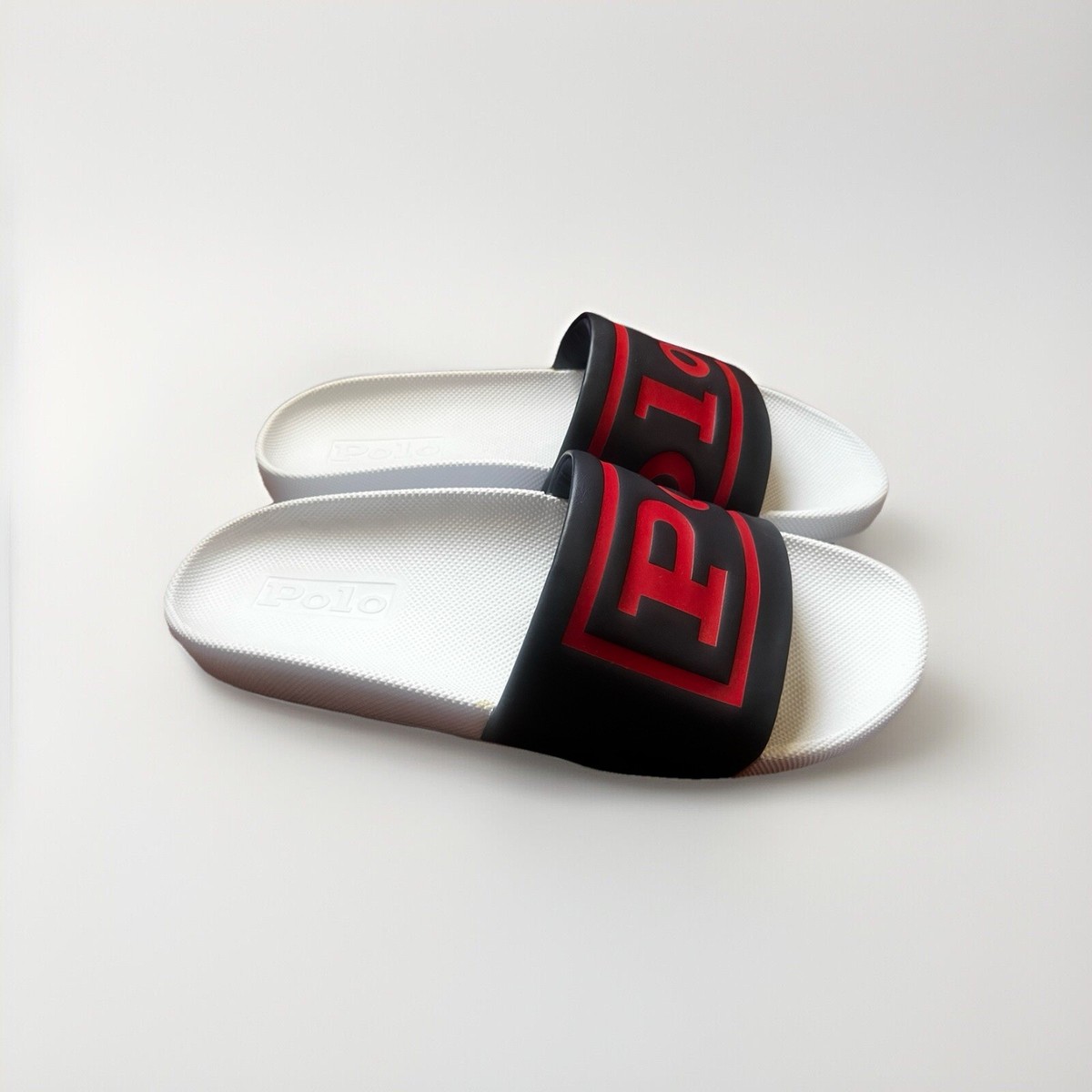 POLO RALPH LAUREN CAYSON SLIDE SANDALS RED WHITE BLUE MENS  display picture 1