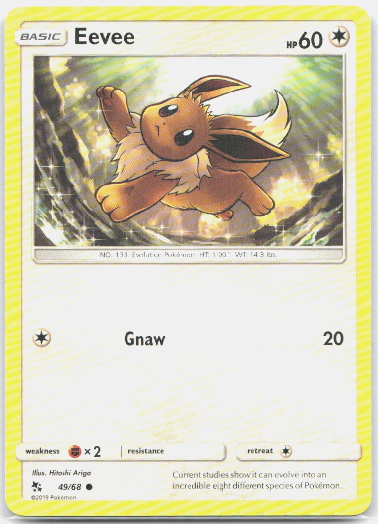 Eevee (49) 49/68 Hidden Fates Pokemon NM English