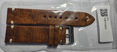 LIGHT BROWN 22mm Retro Genuine Leather Watch Strap/Band with Buckle