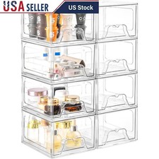Stackable Multi-Purpose Clear Makeup Organizer Storage Drawer Set Home New